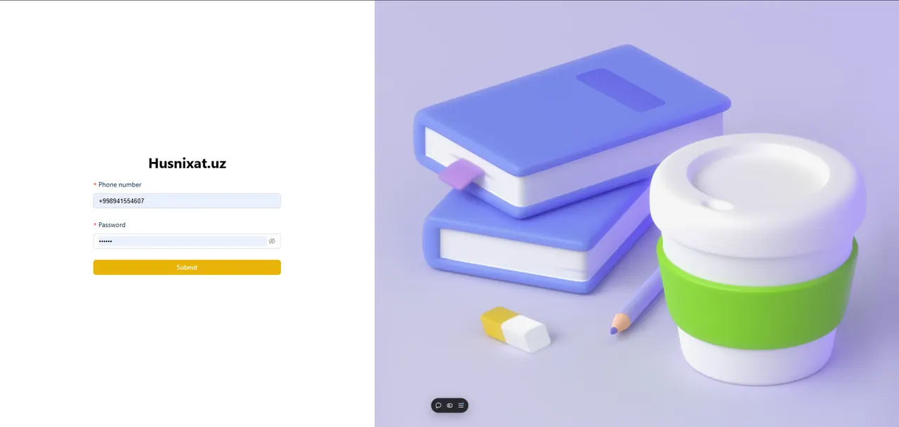 Admin panel of the Husnixat online shop