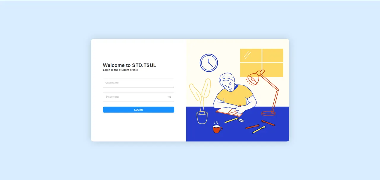 Student profile portal of Tashkent State University of Law